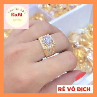 Nhẫn Nam Cao Cấp 💎𝑭𝑹𝑬𝑬𝑺𝑯𝑰𝑷 💎Nhẫn nam đính đá cao cấp thiết kế bền màu