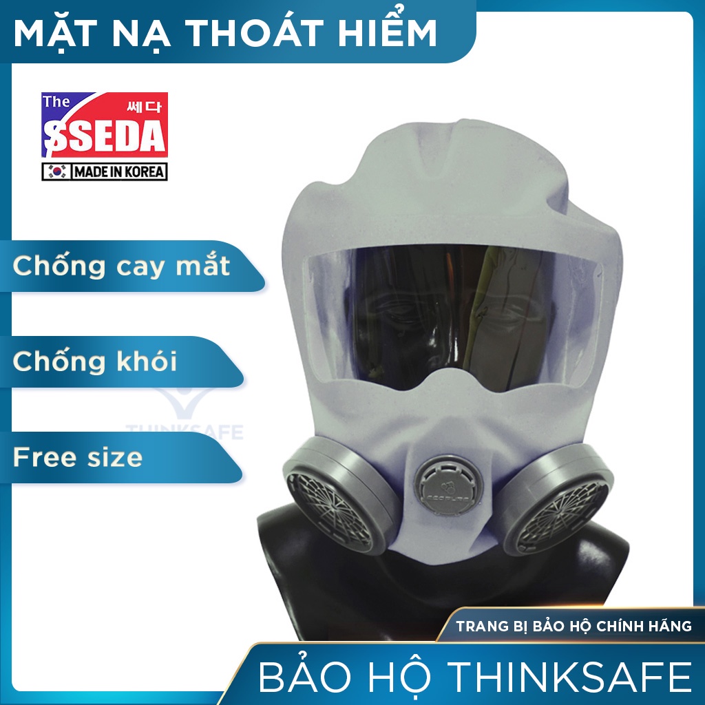 Mặt nạ phòng độc chống khói Thinksafe dùng trong thoát hiểm EPK-20 Hàn Quốc gọn nhẹ dễ thao tác, trùm đầu