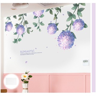 Decal giấy dán tường [MẪU MỚI] Decan Hoa Tú cầu