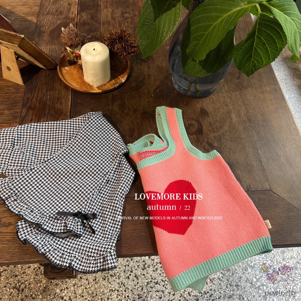 Áo Sơ Mi Không Tay Dệt Kim In Hình Trái Tim Dễ Thương Phong Cách Hàn Quốc Thời Trang Mùa