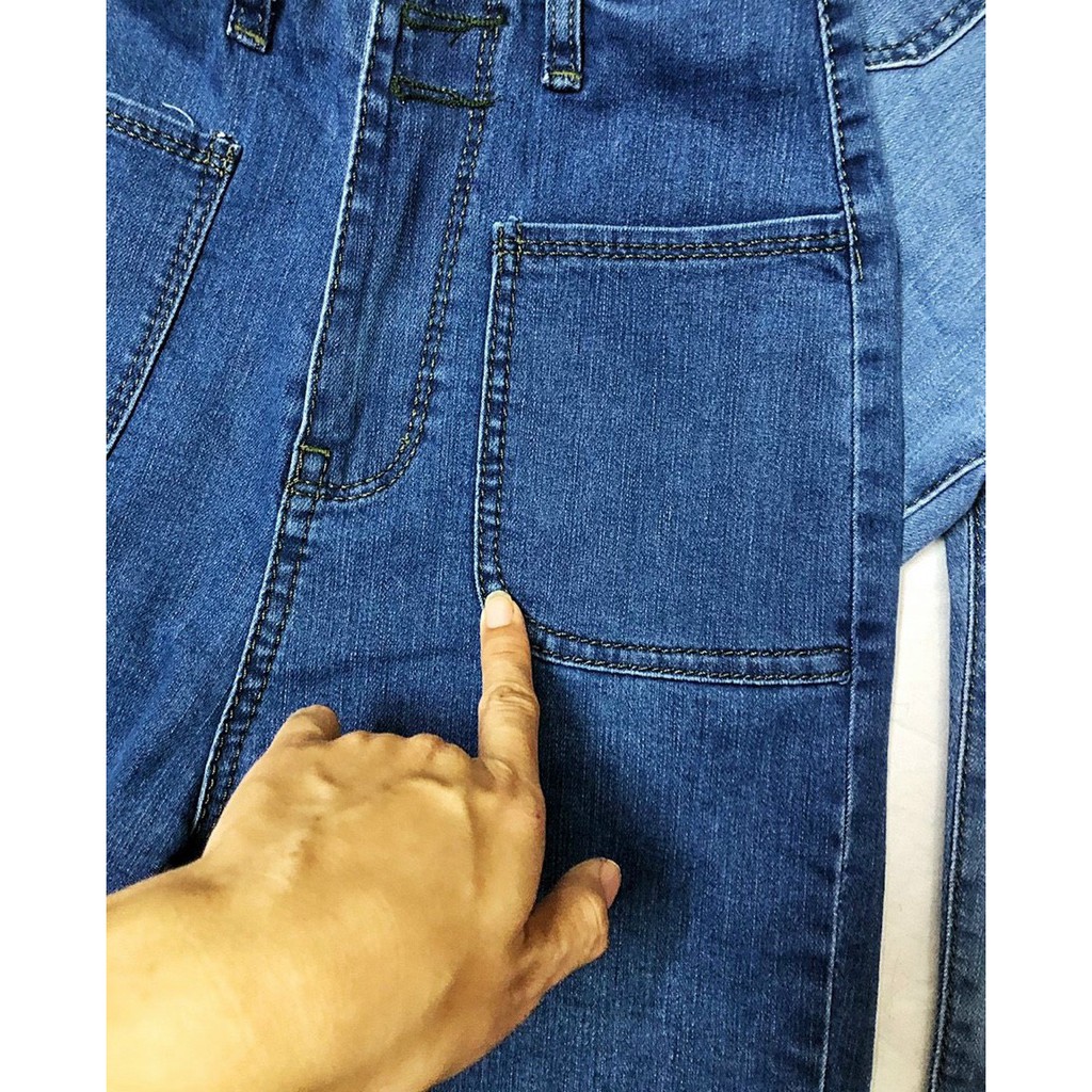 Quần jean lửng hot hit 2 nút 2 túi ngang 2 bên xinh ảnh thật xinh