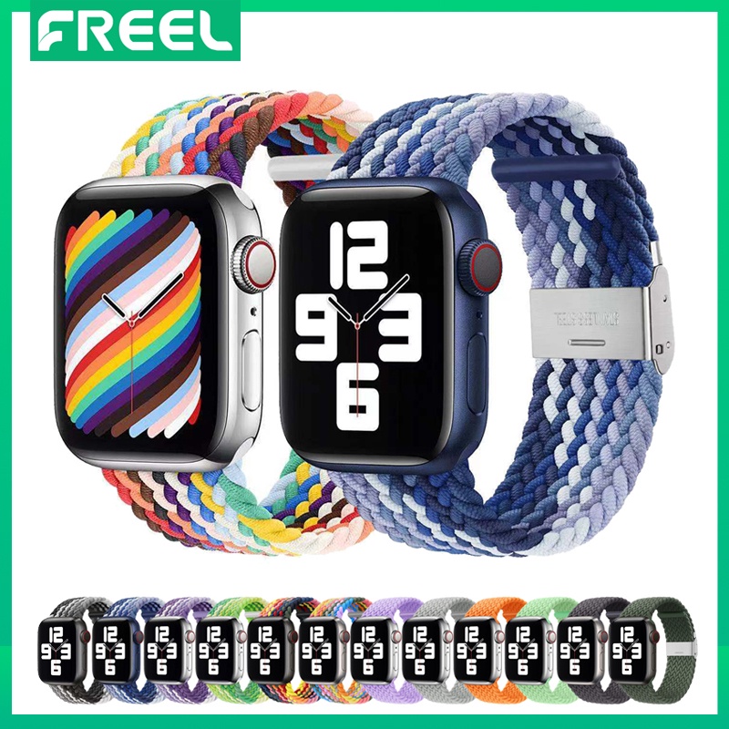 Dây Đeo Sợi Nylon Cho Đồng Hồ Thông Minh Apple Watch Series 7 6 SE 5 4 3 38Mm 40Mm 42Mm 44mm 41Mm 45Mm