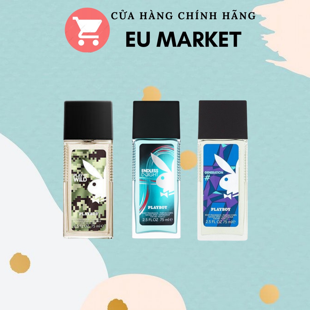 Nước hoa nam Play boy lưu hương thơm lâu, hương thơm nam tinh - chai 75ML, hàng nội địa Đức, Eumarket.