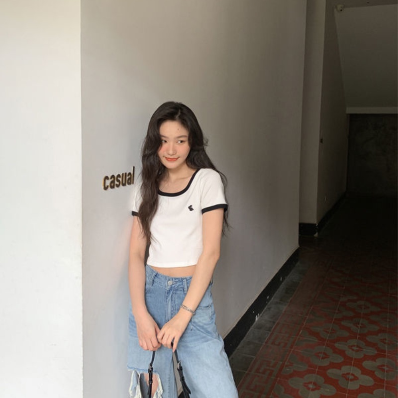 Áo Thun NgắN Tay Trễ Vai Xinh XắN Cho Nữ JL-TX-392