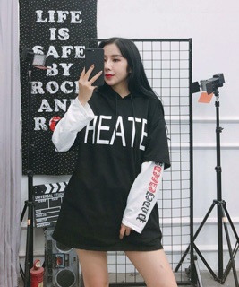 [Ảnh thật] Hoodie phối tay (40-55kg)