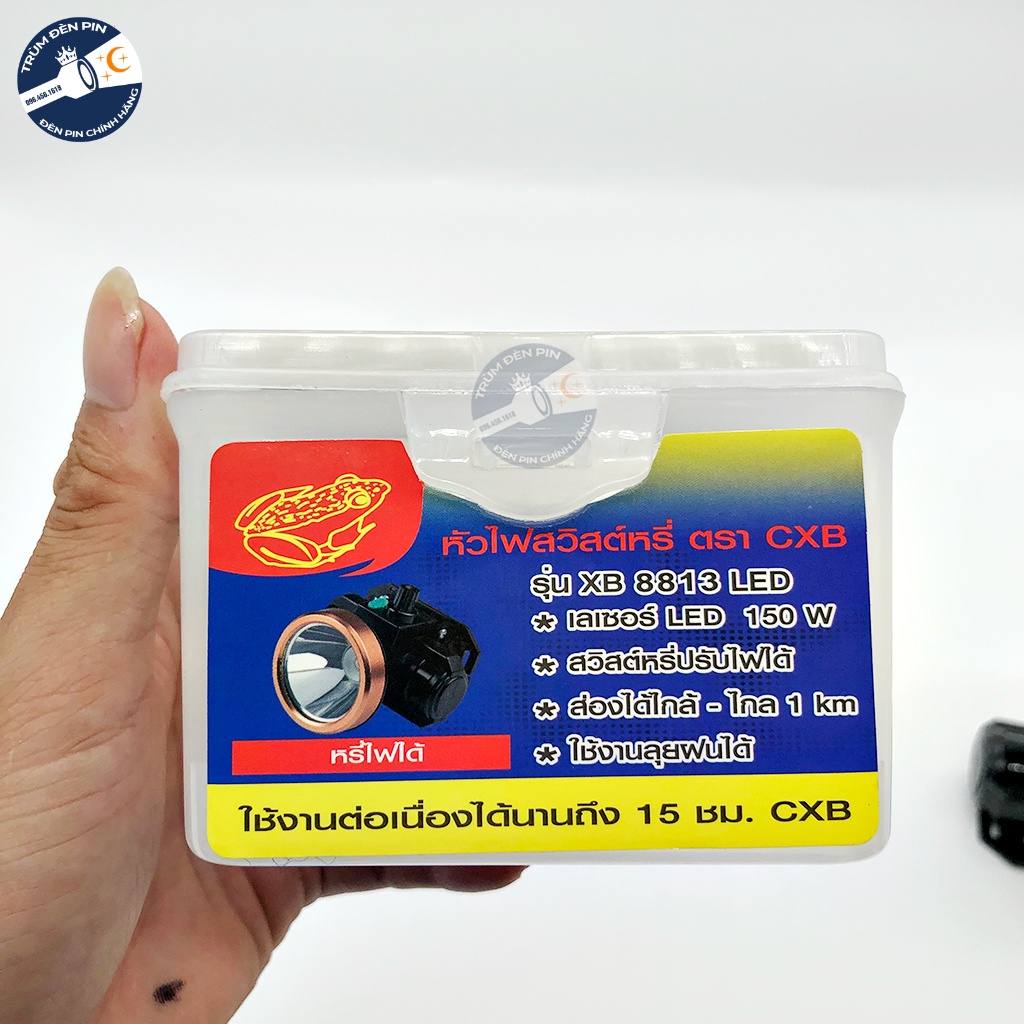Đèn pin đội đầu CXB 8813 LED 150W siêu sáng chiếu xa chống nước ánh sáng Vàng và Trắng đèn đeo đầu soi ếch dã ngoại | BigBuy360 - bigbuy360.vn