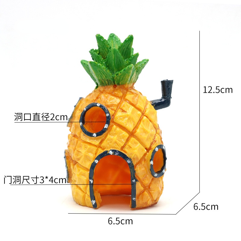 Ngôi Nhà Quả Dứa Bọt Biển Trang Trí Bể Cá