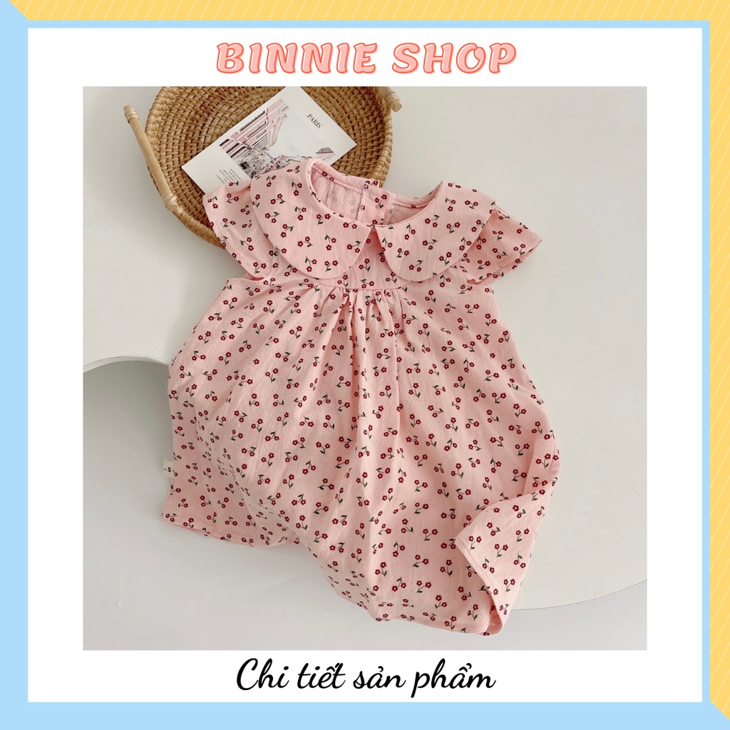 Váy bé gái Váy babydoll hoa nhí cổ sen dễ thương cho bé gái 9-20kg (1-5 tuổi) BINNIE SHOP