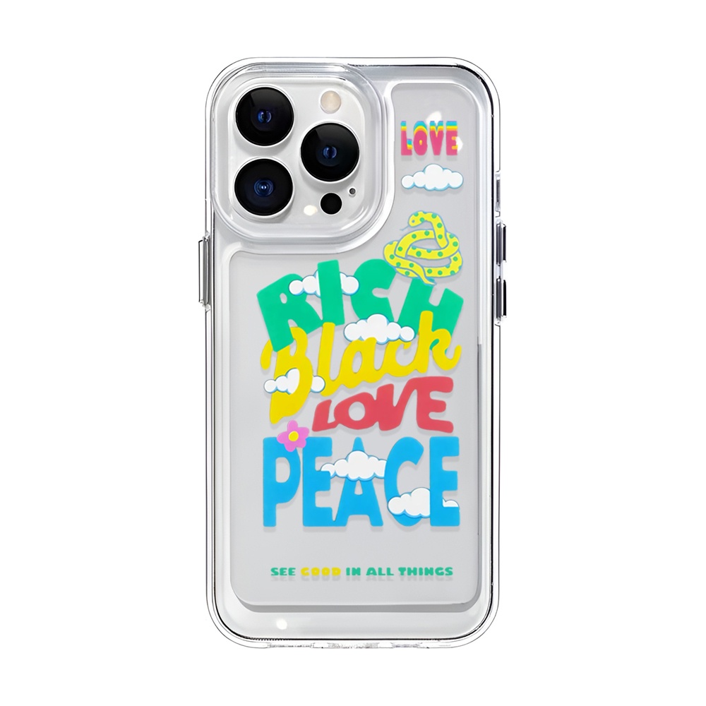 Ốp Điện Thoại Trong Suốt Họa Tiết Da Rắn / Chữ Nhiều Màu Độc Đáo Cho iphone 14ProMax 14Plus 13 11 12 7Plus X XR XS Max
