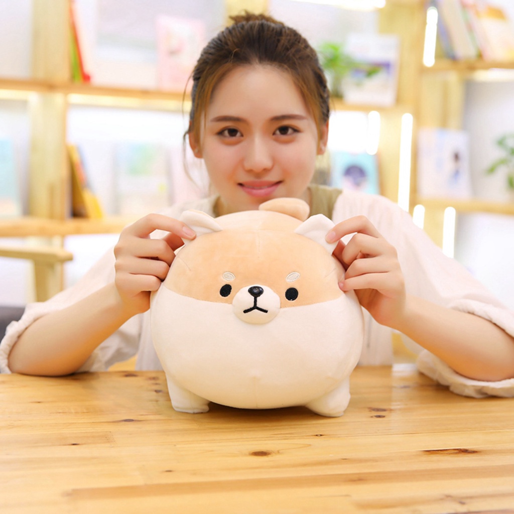 CÓ SẴNGấu Bông Chó Corgi Tròn Dễ Thương, Thú Nhồi Bông Shiba Inu Chó Nhật Cute Cao Cấp