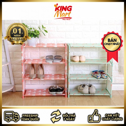 Kệ giày dép 4 tầng họa tiết - Kệ giày 5 tầng chữ X cao cấp