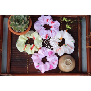 Cột tóc vải scrunchies in hình trái cây
