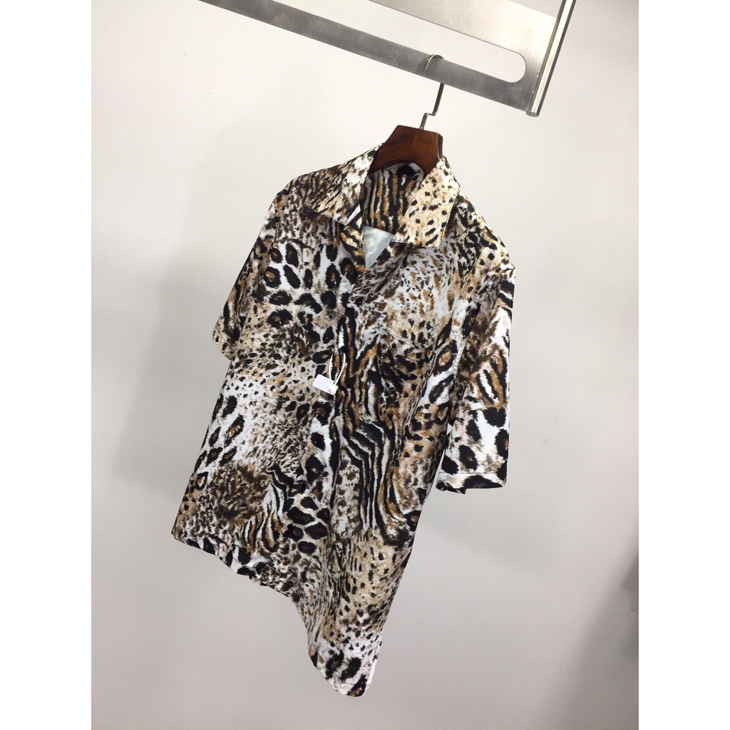 Áo sơ mi nam FLEX Fullbox hình, vải lụa thoáng mát, mềm mịn, không nhăn, thấm hút | Áo sơ mi nam da báo