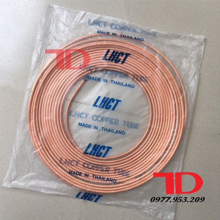 Ống đồng máy lạnh phi 6 Thái Lan LHCT dày 7 zem cuộn 15 mét