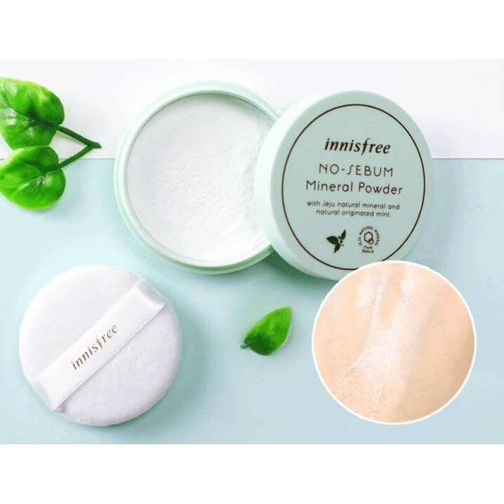 PHẤN NÉN INNISFREE NO-SEBUM MINERAL PACT VÀ PHẤN PHỦ DẠNG BỘT INNISFREE NO-SEBUM MINERAL POWDER