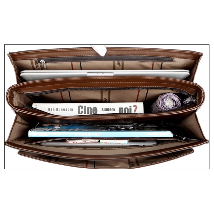 Túi da nam công sở Cặp đựng tài liệu laptop C2 nâu magic