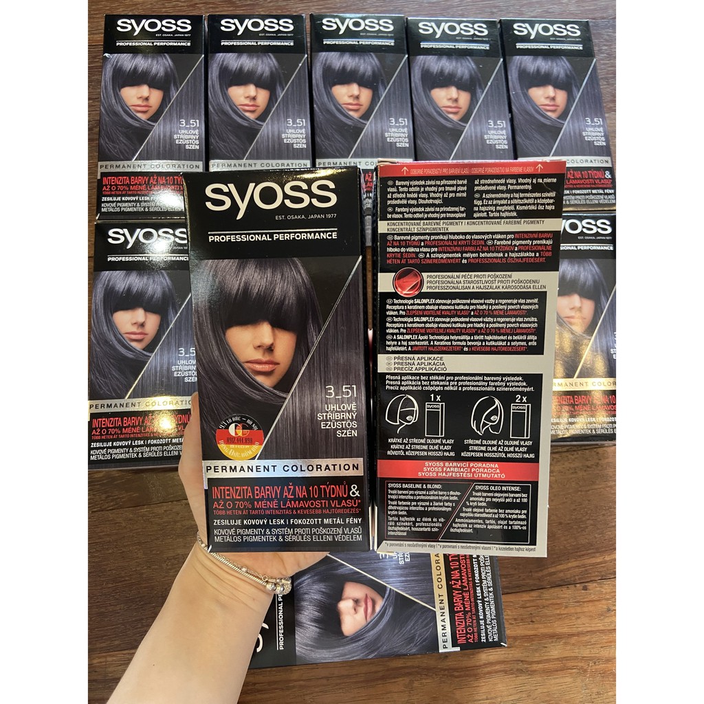 Thuốc nhuộm tóc SYOSS 3-51 Sliver Charcoal màu Than Chì