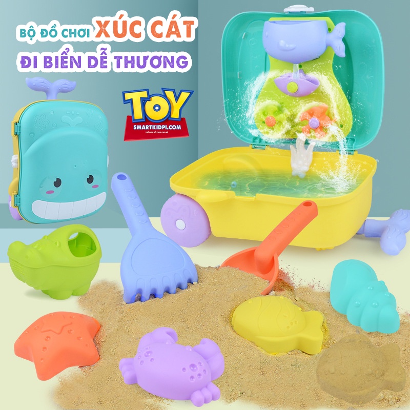 BỘ ĐỒ CHƠI VALI XÚC CÁT ĐI BIỂN HÌNH CÁ HEO VÔ CÙNG DỄ THƯƠNG