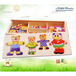 Đồ Chơi Ghép Hình Trang Phục , Biểu Cảm Gia Đình (Nhà Gấu , Nhà Thỏ)
