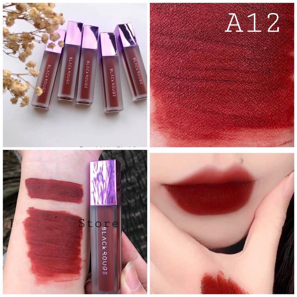 Son black rouge A12  ⚡️𝐌𝐢𝐞̂̃𝐧 𝐏𝐡𝐢́ 𝐒𝐡𝐢𝐩⚡️ Son kem lì | Thế Giới Skin Care