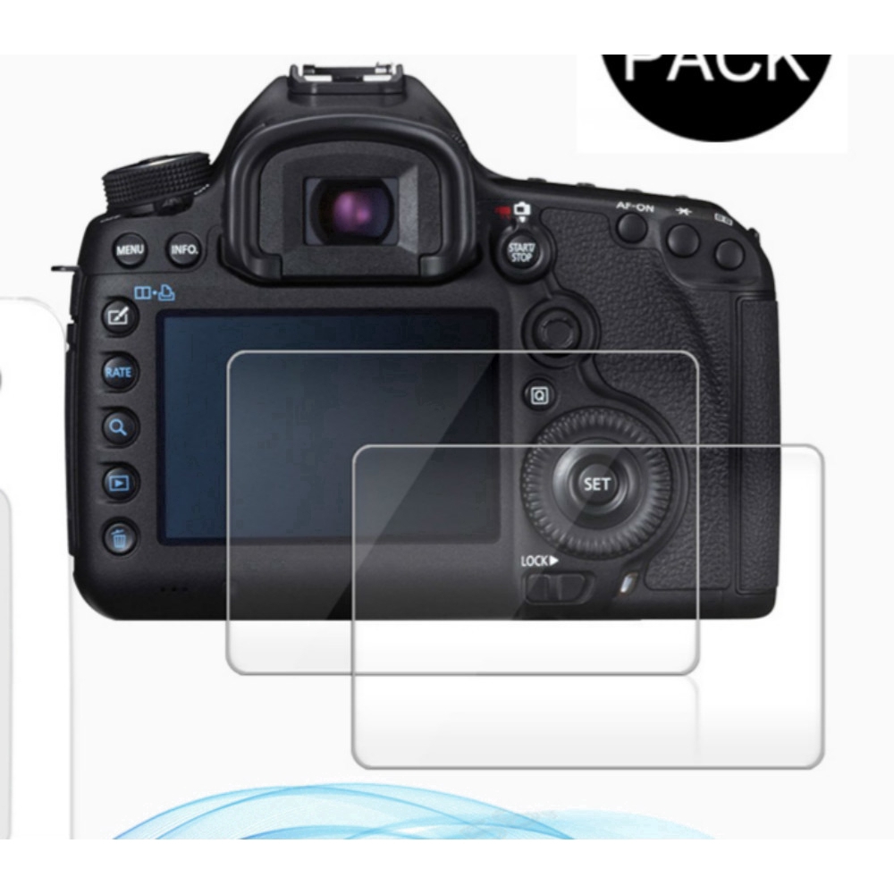YIFILM Bộ 2 kính cường lực 0.3mm 2.5D 9H trong suốt bảo vệ màn hình cho Canon EOS 5D Mark III