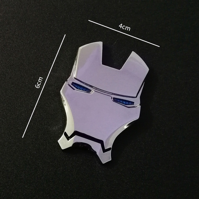 Nhãn Dán Ba Chiều Bằng Kim Loại Hình Mặt Nạ iron man Trang Trí Xe Hơi Xe Máy