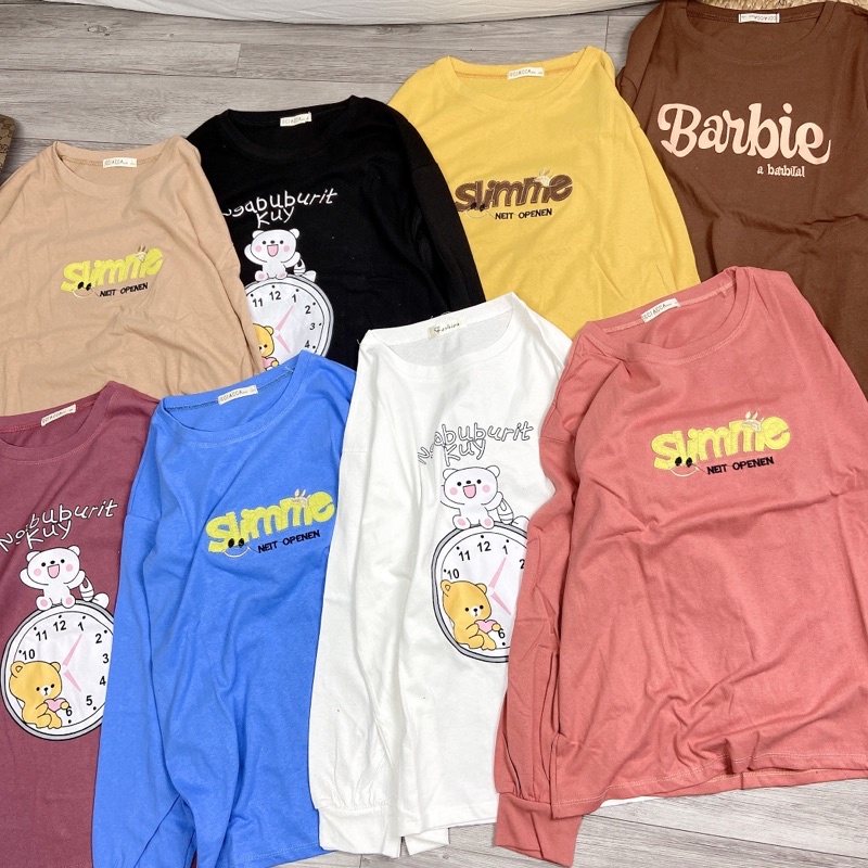 Áo Phông Dài Tay Áo Thun Cotton Khô Form Thụng Tay Dài