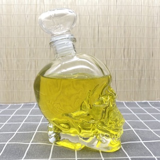 Vỏ chai thủy tinh hình đầu lâu 700Ml, nút thủy tinh, vỏ chai Đựng rượu