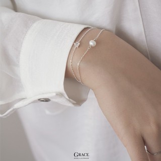 Lắc tay bạc Grace - Hạt trai Jo