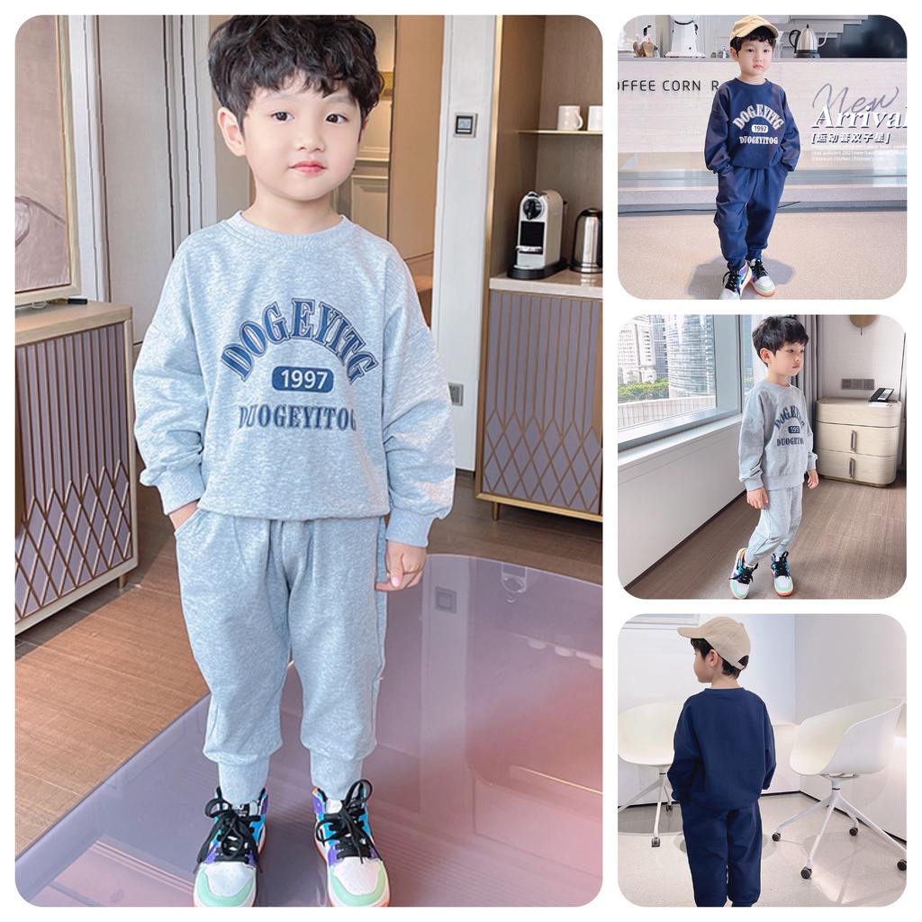 BS71⚡Size90-130⚡Set Bộ bé trai (Thun dài tay vải xô)⚡Thời trang trẻ Em hàng quảng châu