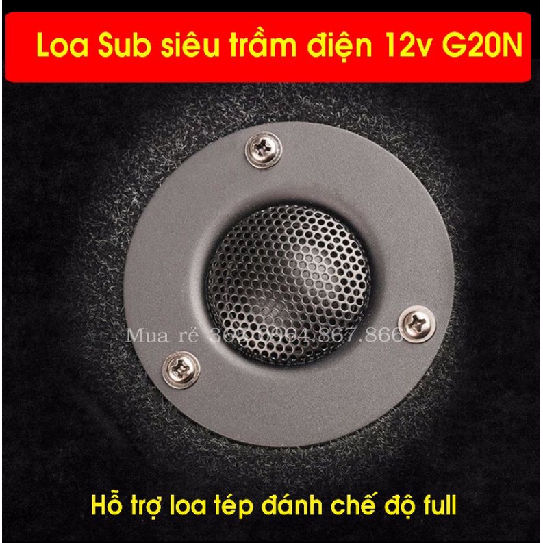 Sub siêu trầm 20 SUB G20NT gầm ghế ô tô  siêu mỏng bass 20 , có loa Tép đánh full, điện 12v