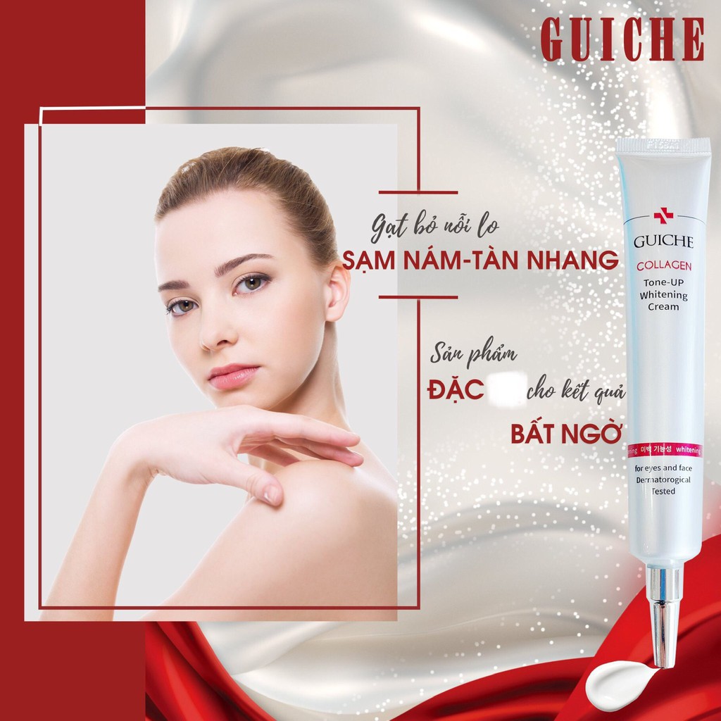 Kem Trắng Da Ngừa Nám Guiche collagen Tone Up Cream 35ml Hàn Quốc