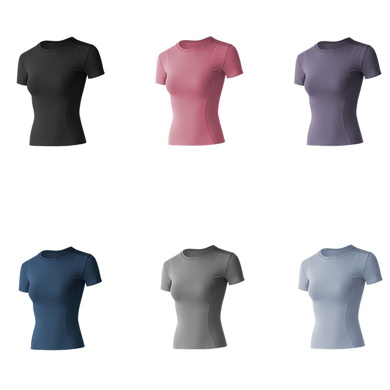 Áo Thun Thể Thao Tay Ngắn Ôm Dáng Thấm Hút Mồ Hôi Nhanh Khô Thời Trang Cho Nữ