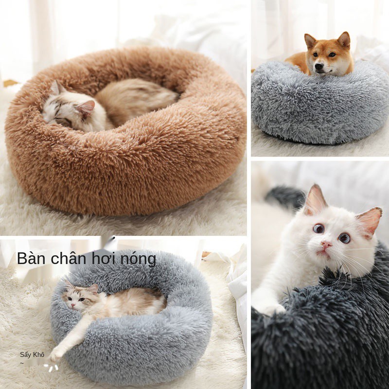 net chuồng mèo nổi tiếng bốn mùa nói chung ngủ sâu chất độn ấm áp giường dày cũi cho vật nuôi nhỏ vào đông