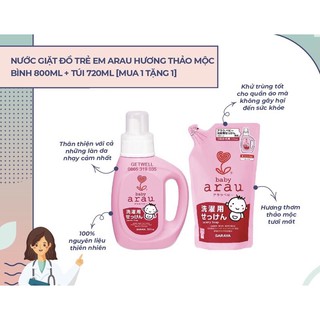 Combo Chai Tặng Túi Nước Giặt Arau Baby Nhập Khẩu Chính Hãng Nhật Bản