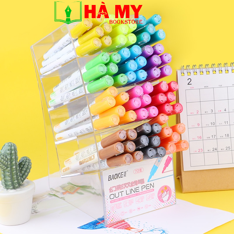Bút Màu Ánh Nhũ Đánh Dấu Kẻ Vạch Sáng Tạo Ngòi 1MM BAOKE Mã MP4909- BAOKE CHÍNH HÃNG