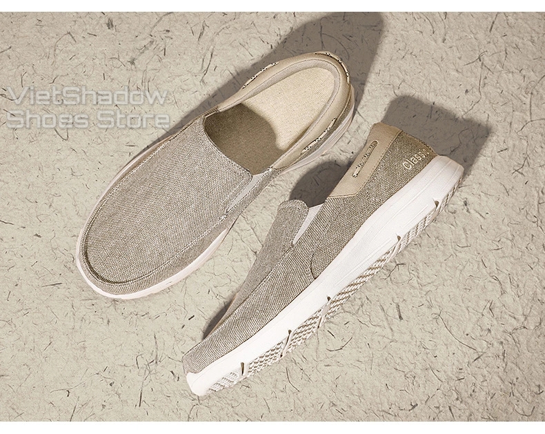 Slip on - Giày lười vải nam siêu nhẹ -  Đế giày bằng EVA êm nhẹ, mũ giày bằng vải thô 4 màu tuyệt đẹp - Mã sp 8080