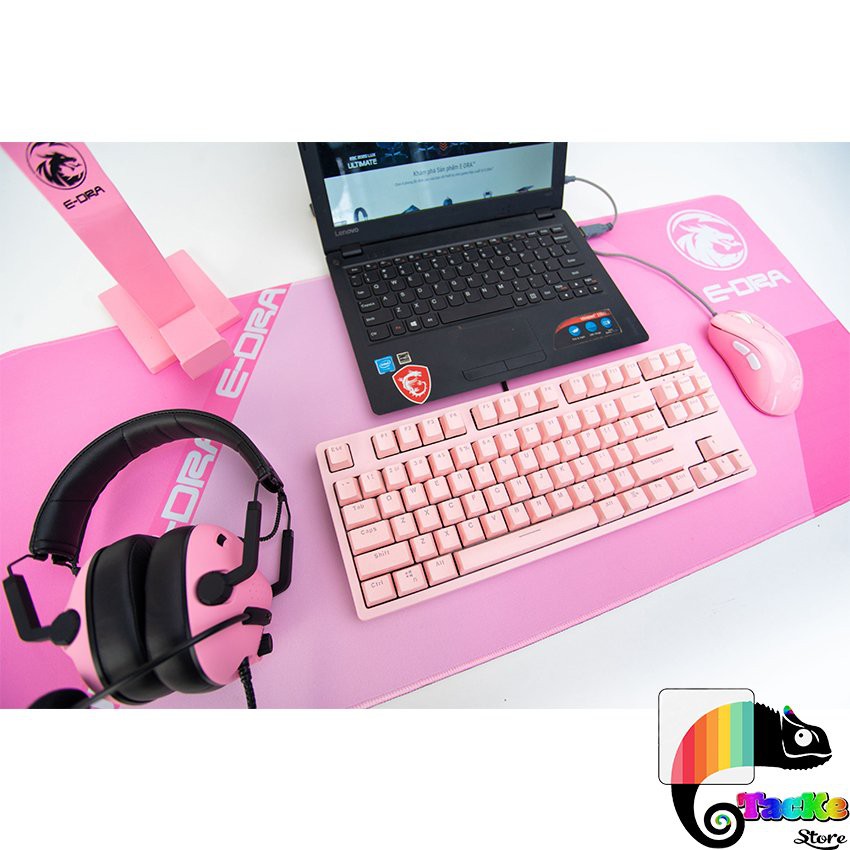 Bàn di chuột bigsize màu hồng E-Dra EMP901 90x40x0.4 cm I Gaming mouse pad pink color