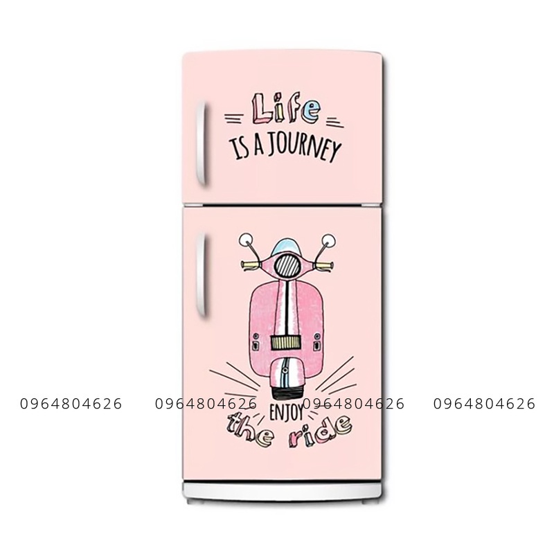 Decal dán tủ lạnh miếng dán tủ lạnh dễ thương hình dán cute chất liệu chống thấm nước siêu bền dễ dàng vệ sinh TL400