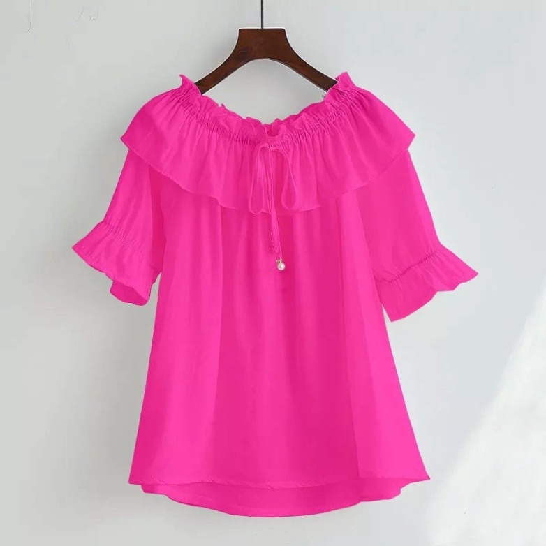 Áo đũi kiểu nữ thiết kế - Áo tay lỡ cổ xòe