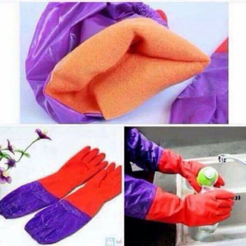 Găng tay cao su lót nỉ Thái Lan