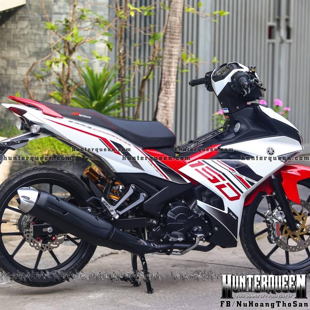 Tem rời Y15ZR phiên bản 2021 trắng đỏ. Decal cao cấp dán xe Exciter 150, chống nước, bền màu