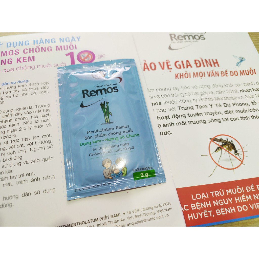Combo 10 Gói Kem chống muỗi Remos 3g