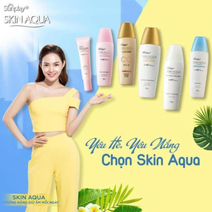 Kem chống nắng dưỡng ẩm hàng ngày Sunplay Skin Aqua UV Moisture Milk 30g [Mới 2021]