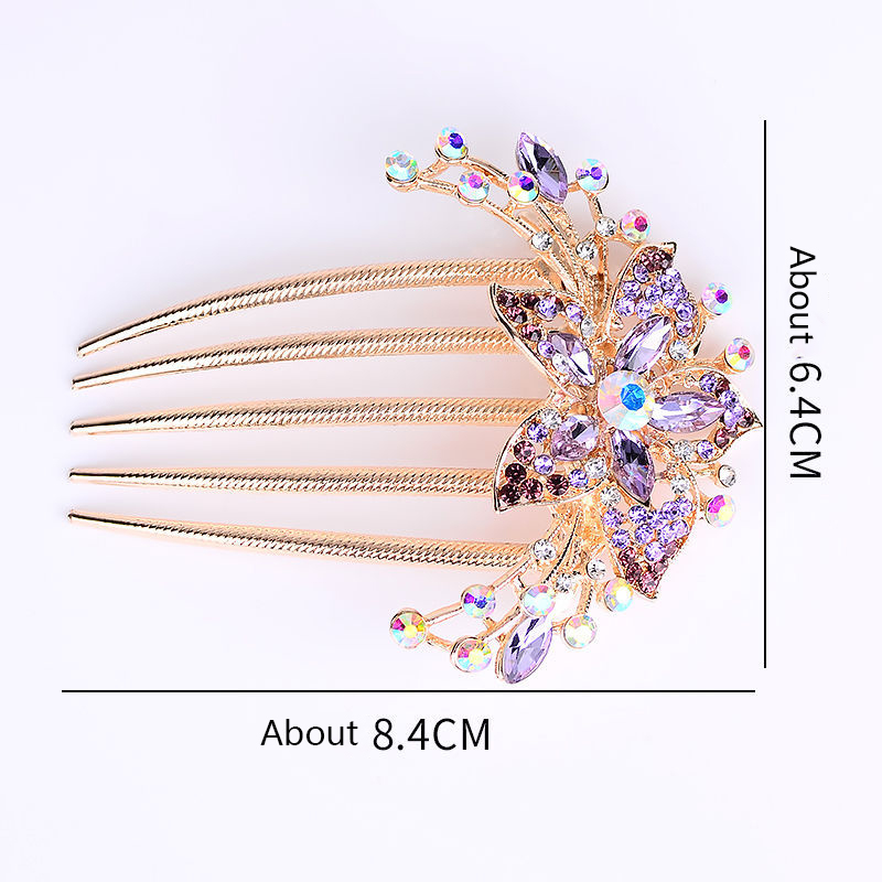 Kẹp tóc hình hoa đính đá nhiều màu thời trang cho nữ