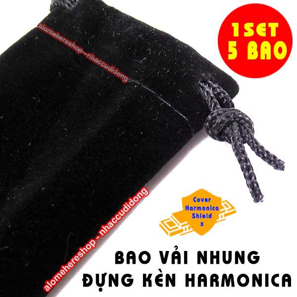 Bộ 5 Bao Nhung Đựng Kèn Harmonica Tremolo 24 Lỗ