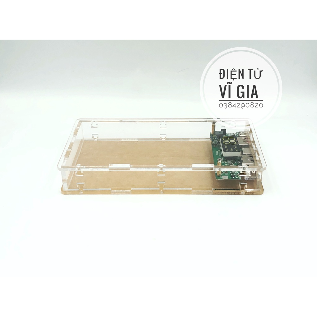 Box sạc dự phòng mica trong suốt Pin 18650
