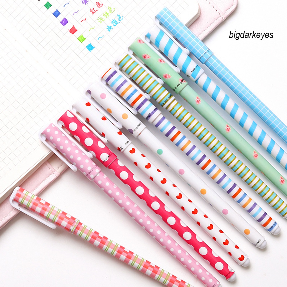 10 Bút Bi Ngòi 0.38mm Kiểu Dáng Dễ Thương
