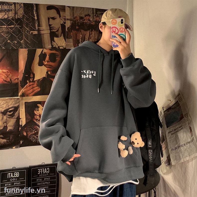 Áo Hoodie Dáng Rộng Có In Hình Gấu Thời Trang Thu Đông 2021 Cho Nam / Nữ | BigBuy360 - bigbuy360.vn