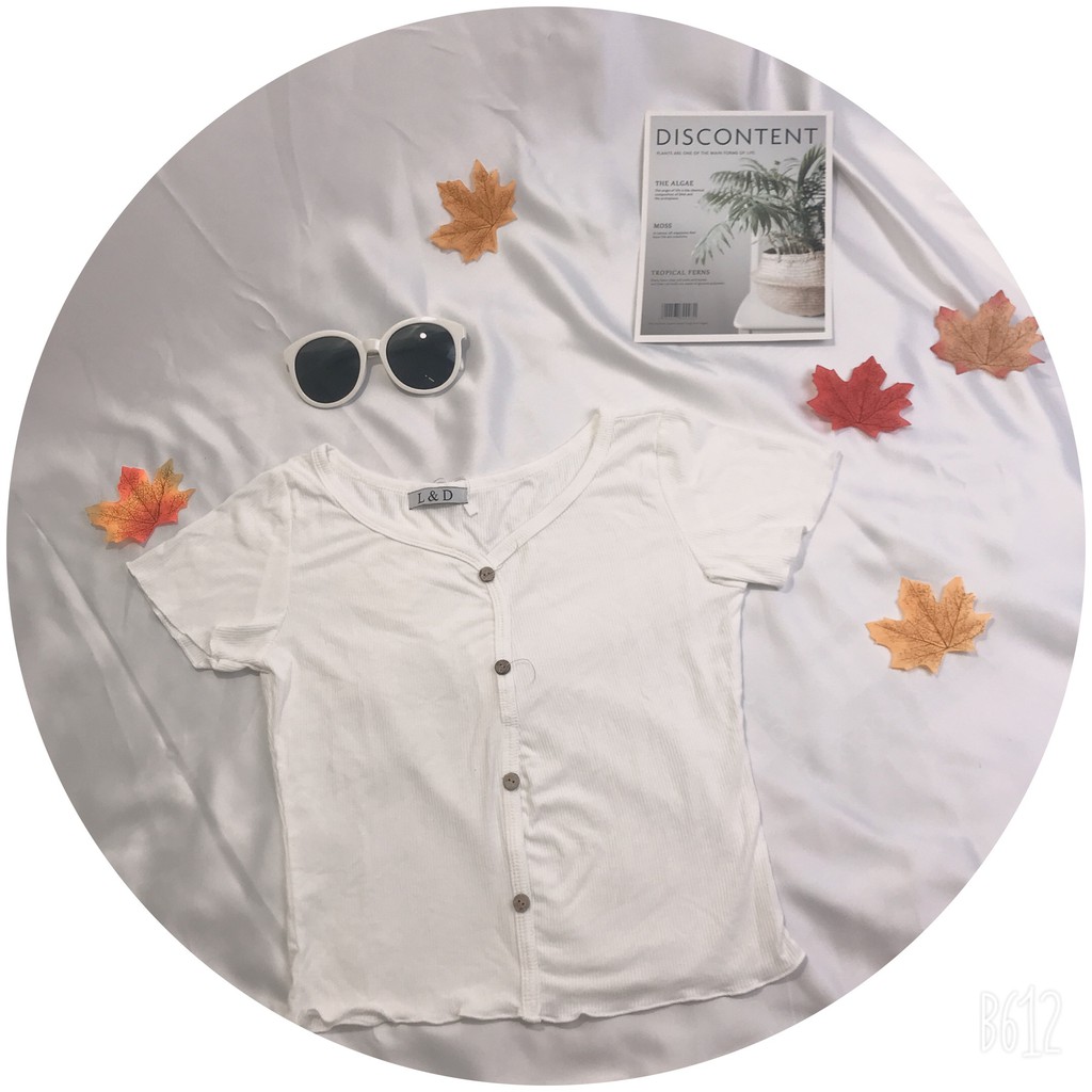 Áo len tăm nữ croptop, áo cộc cổ tim cách điệu đủ màu | BigBuy360 - bigbuy360.vn